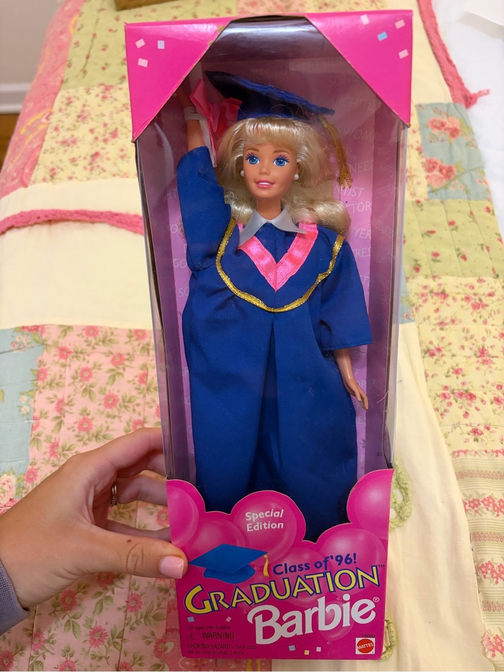 Barbie Graduation Doll in Blue Gown with Pink Trim